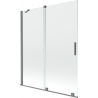 Mexen Velar Wannenschirm 2-flügelig verschiebbar 140 x 150 cm, transparent, Gun Metal - 896-140-000-01-95