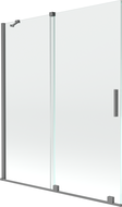 Mexen Velar Wannenschirm 2-flügelig verschiebbar 140 x 150 cm, transparent, Gun Metal - 896-140-000-01-95