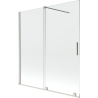 Mexen Velar Badewannenwand 2-flügelig verschiebbar 150 x 150 cm, transparent, gebürsteter Nickel - 896-150-000-01-97