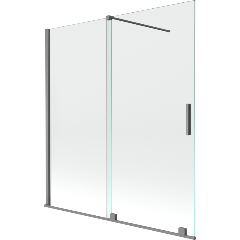 Mexen Velar zweiflügelige Badezimmertür 150 x 150 cm, transparent, Gewehrmetall - 896-150-000-01-95