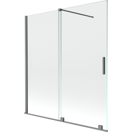 Mexen Velar zweiflügelige Badezimmertür 150 x 150 cm, transparent, Gewehrmetall - 896-150-000-01-95