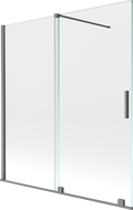 Mexen Velar zweiflügelige Badezimmertür 150 x 150 cm, transparent, Gewehrmetall - 896-150-000-01-95