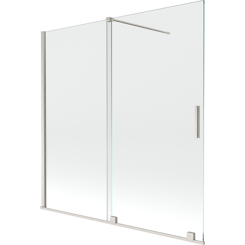 Mexen Velar 2-flügelige Schiebeduschabtrennung 160 x 150 cm, transparent, gebürstetes Nickel - 896-160-000-01-97
