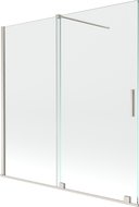 Mexen Velar 2-flügelige Schiebeduschabtrennung 160 x 150 cm, transparent, gebürstetes Nickel - 896-160-000-01-97