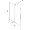 Mexen Velar 2-flügelige, verschiebbare Duschabtrennung 160 x 150 cm, transparent, gun metal - 896-160-000-01-95