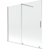 Mexen Velar Badewannenabtrennung 2-flügelig verschiebbar 170 x 150 cm, transparent, gebürsteter Nickel - 896-170-000-01-97