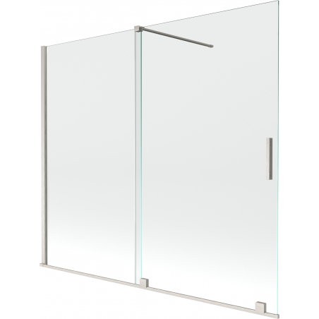 Mexen Velar Wannenschutz 2-flügelig verschiebbar 180 x 150 cm, transparent, gebürstetes Nickel - 896-180-000-01-97