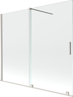 Mexen Velar Wannenschutz 2-flügelig verschiebbar 180 x 150 cm, transparent, gebürstetes Nickel - 896-180-000-01-97