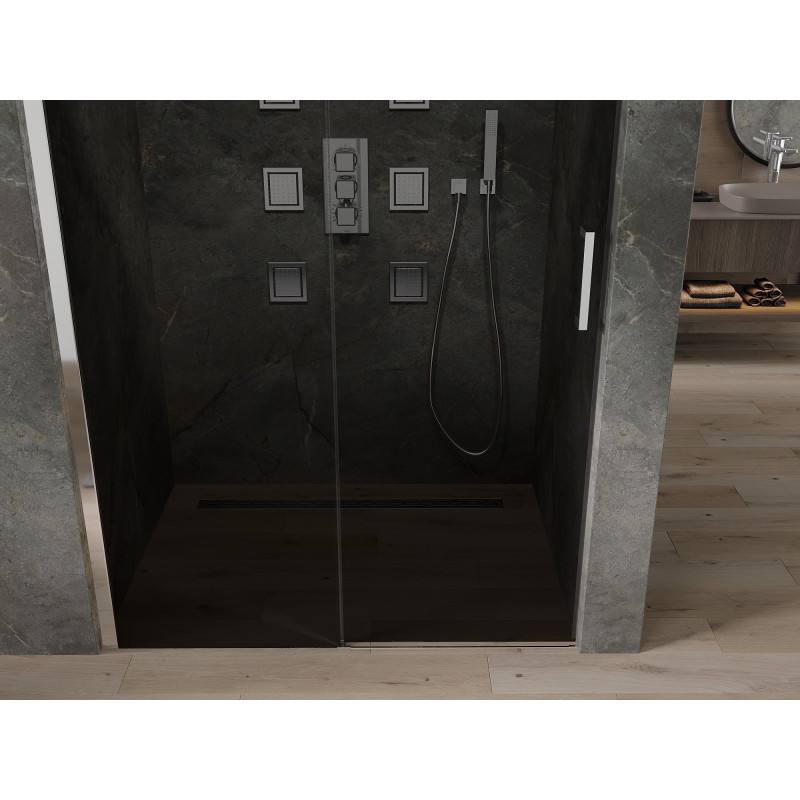 Mexen Omega Schiebetür für Dusche 110 cm, Graphit, Chrom - 825-110-000-01-40