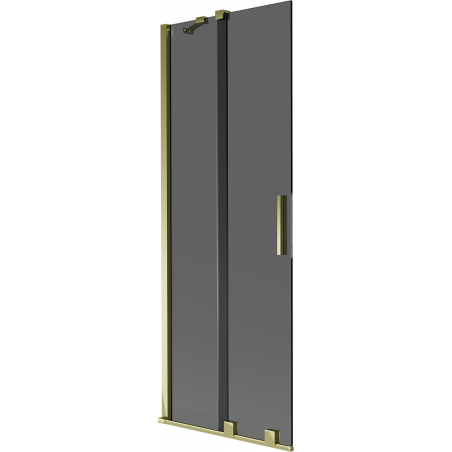 Mexen Velar Wannenabtrennung 2-flügelig, Schiebe, 70 x 150 cm, Graphit, Gold - 896-070-000-41-50