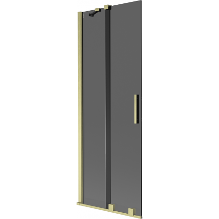 Mexen Velar zweiflügelige Duschwand, verschiebbar, 70 x 150 cm, graphit, gold gebürstet - 896-070-000-41-55