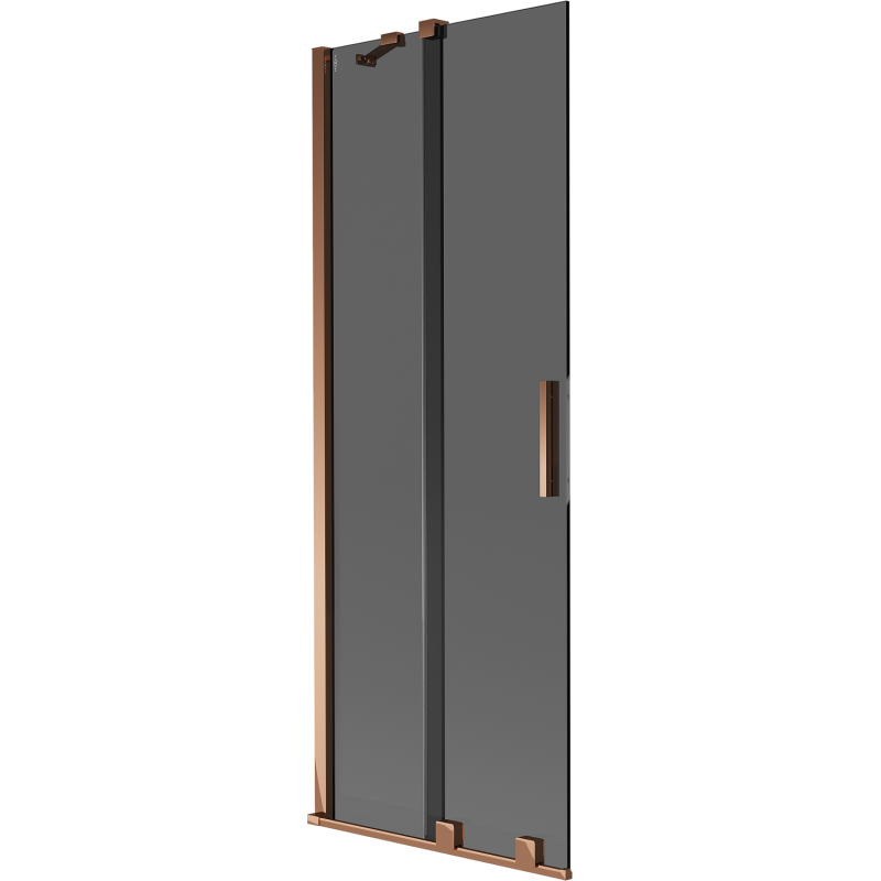 Mexen Velar Badewannenabtrennung 2-flügelig verschiebbar 70 x 150 cm, Graphit, Roségold - 896-070-000-41-60