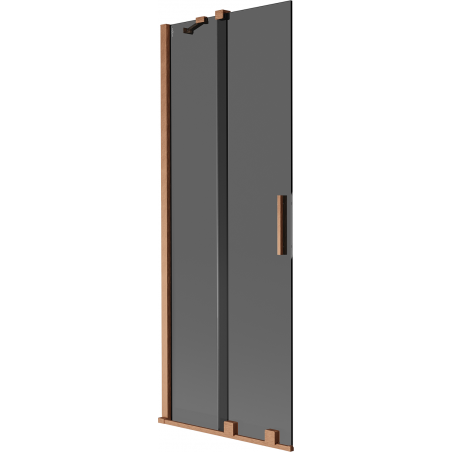 Mexen Velar 2-flügelige Duschwand ausziehbar 70 x 150 cm, graphit, gebürstetes Kupfer - 896-070-000-41-65
