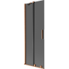 Mexen Velar 2-flügelige Duschwand ausziehbar 70 x 150 cm, graphit, gebürstetes Kupfer - 896-070-000-41-65