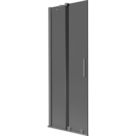 Mexen Velar Badewannen-Abtrennung 2-flügelig verschiebbar 70 x 150 cm, graphit, Gun Metal - 896-070-000-41-95