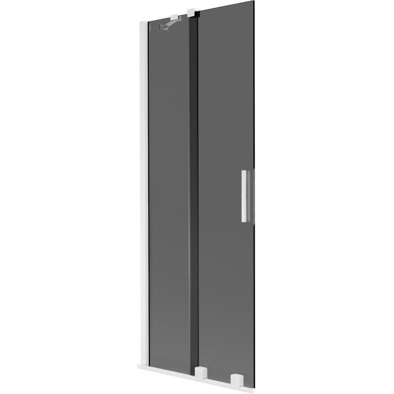 Mexen Velar Duschabtrennung 2-flügelig verschiebbar 75 x 150 cm, grafit, weiß - 896-075-000-41-20