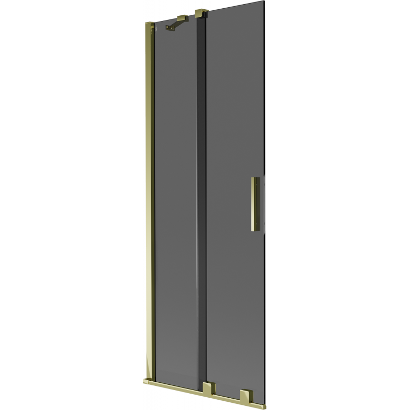 Mexen Velar Duschabtrennung 2-flügelig verschiebbar 75 x 150 cm, Graphit, Gold - 896-075-000-41-50