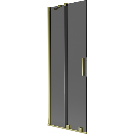 Mexen Velar Duschabtrennung 2-flügelig verschiebbar 75 x 150 cm, Graphit, Gold - 896-075-000-41-50