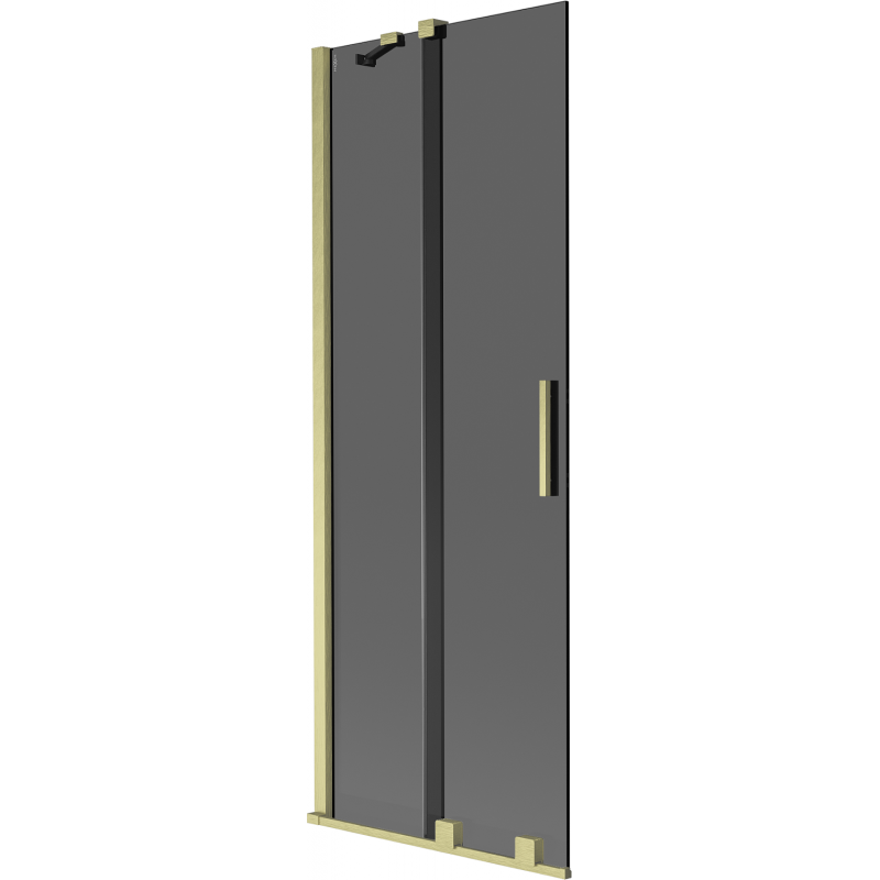 Mexen Velar 2-flügelige Duschwand, verschiebbar 75 x 150 cm, grafit, gold gebürstet - 896-075-000-41-55