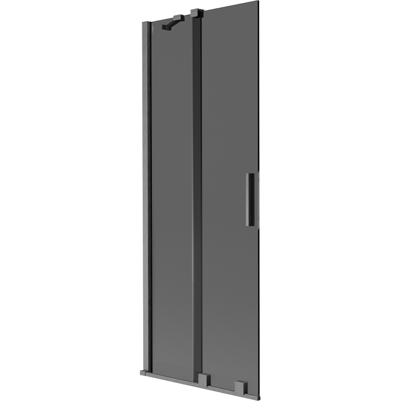 Mexen Velar 2-flügeliger, verschiebbarer Badewannen-Paravent 75 x 150 cm, grafit, gebürstetes Gun Gray - 896-075-000-41-66