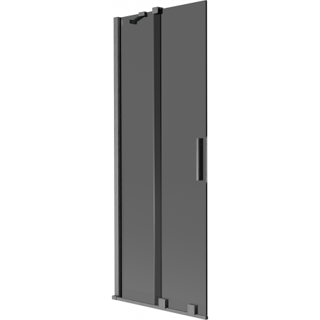 Mexen Velar 2-flügeliger, verschiebbarer Badewannen-Paravent 75 x 150 cm, grafit, gebürstetes Gun Gray - 896-075-000-41-66
