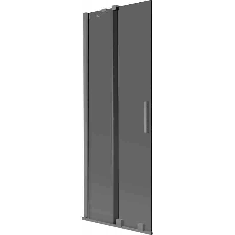 Mexen Velar Wannenschirm 2-flügelig schiebbar 75 x 150 cm, graphit, gun metal - 896-075-000-41-95