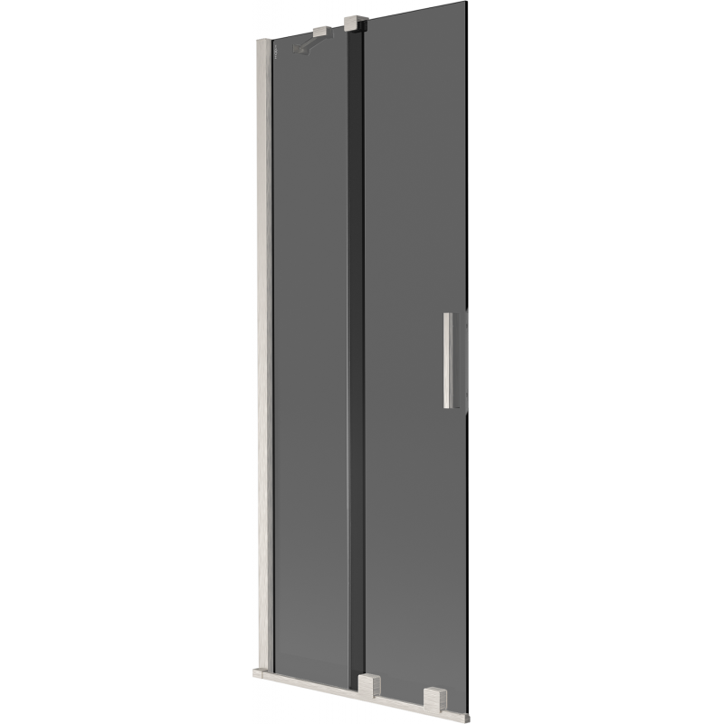 Mexen Velar 2-flügelige, verschiebbare Badewannenwand 75 x 150 cm, Graphit, gebürsteter Nickel - 896-075-000-41-97