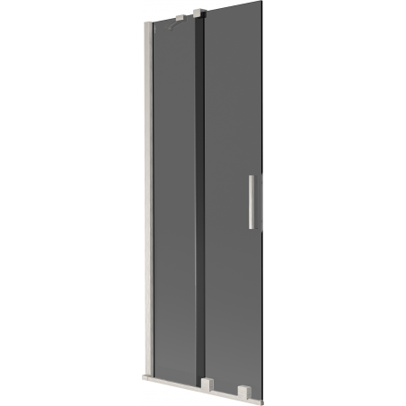 Mexen Velar 2-flügelige, verschiebbare Badewannenwand 75 x 150 cm, Graphit, gebürsteter Nickel - 896-075-000-41-97