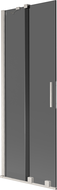 Mexen Velar 2-flügelige, verschiebbare Badewannenwand 75 x 150 cm, Graphit, gebürsteter Nickel - 896-075-000-41-97