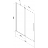 Mexen Velar 2-flügelige, verschiebbare Badewannenwand 75 x 150 cm, Graphit, gebürsteter Nickel - 896-075-000-41-97