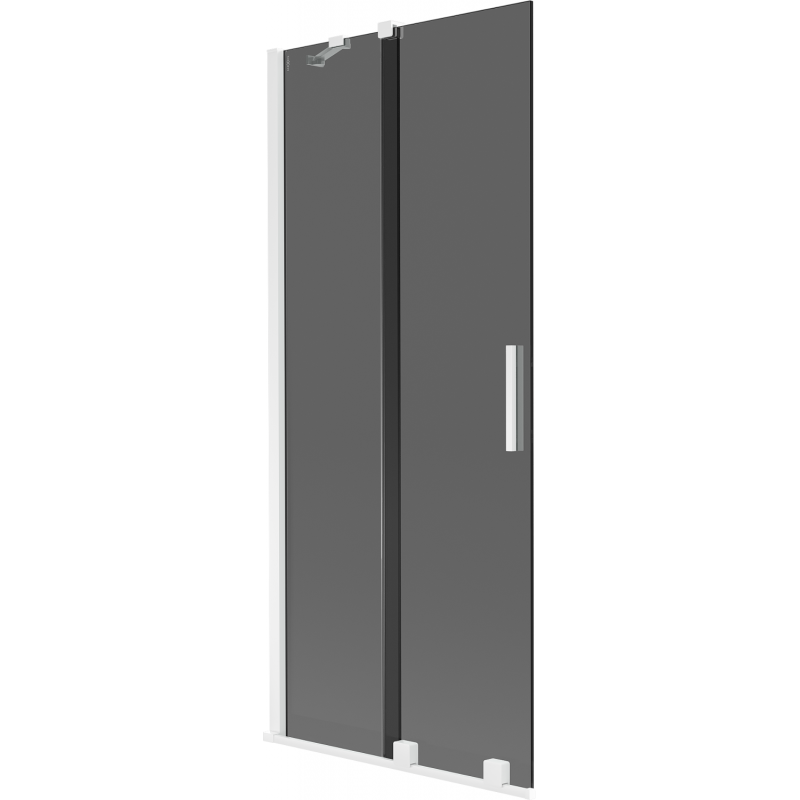 Mexen Velar Badewannenabtrennung 2-flügelig verschiebbar 80 x 150 cm, grafit, weiß - 896-080-000-41-20