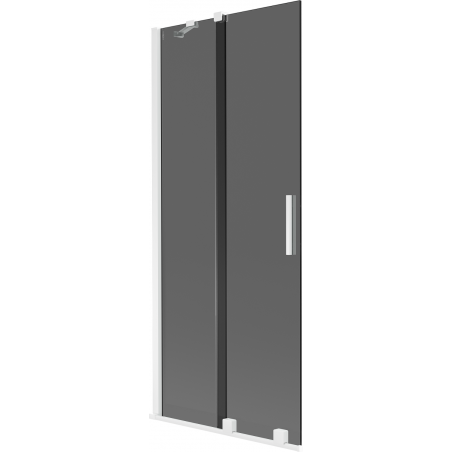 Mexen Velar Badewannenabtrennung 2-flügelig verschiebbar 80 x 150 cm, grafit, weiß - 896-080-000-41-20