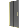 Mexen Velar Duschabtrennung 2-flügelig verschiebbar 80 x 150 cm, Graphit, gebürstetes Gold - 896-080-000-41-55