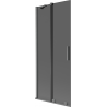 Mexen Velar 2-flügelige verschiebbare Badewannenabtrennung 80 x 150 cm, Graphit, gebürstetes Gun Gray - 896-080-000-41-66