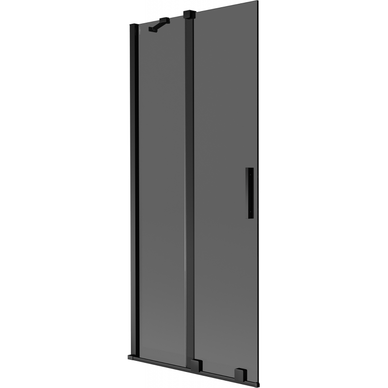 Mexen Velar Duschabtrennung für Badewanne, 2-flügelig, 80 x 150 cm, Graphit, Schwarz - 896-080-000-41-70