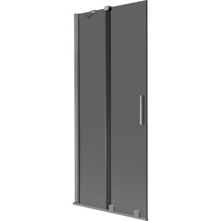Mexen Velar Duschabtrennung 2-flügelig, verschiebbar 80 x 150 cm, grafit, Gun Metal - 896-080-000-41-95