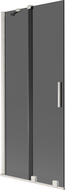 Mexen Velar Duschwand 2-flügelig, verschiebbar 80 x 150 cm, graphit, gebürsteter Nickel - 896-080-000-41-97