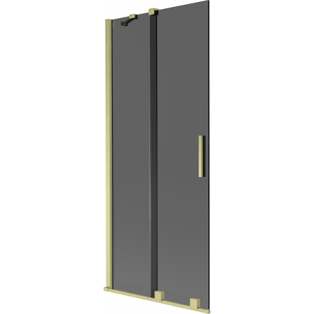 Mexen Velar Duschabtrennung, 2-flügelig, schiebbar 85 x 150 cm, grafit, gold - 896-085-000-41-50