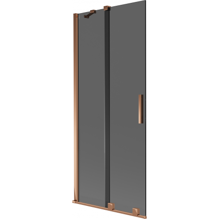 Mexen Velar Duschabtrennung 2-flügelig verschiebbar 85 x 150 cm, Graphit, Roségold - 896-085-000-41-60