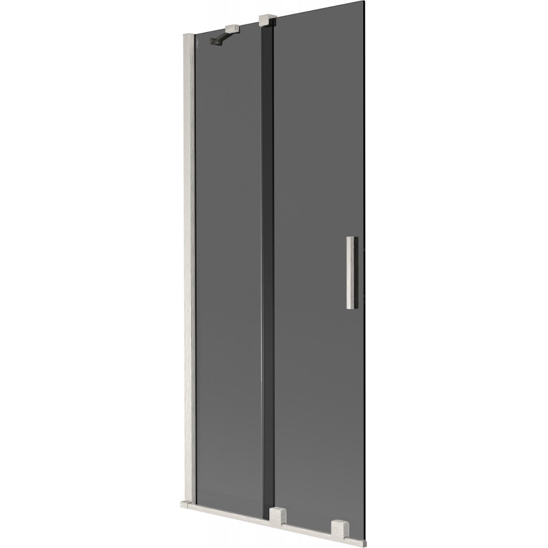 Mexen Velar 2-flügelige Badewannenwand, verschiebbar, 85 x 150 cm, Graphit, gebürstetes Nickel - 896-085-000-41-97