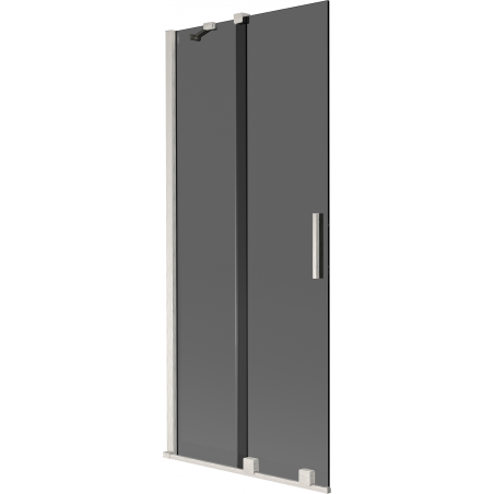 Mexen Velar 2-flügelige Badewannenwand, verschiebbar, 85 x 150 cm, Graphit, gebürstetes Nickel - 896-085-000-41-97