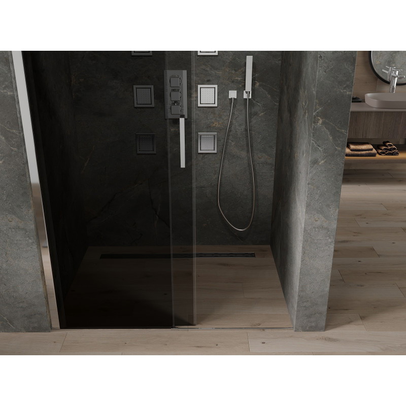 Mexen Omega Schiebetür für die Dusche 140 cm, Graphit, Chrom - 825-140-000-01-40