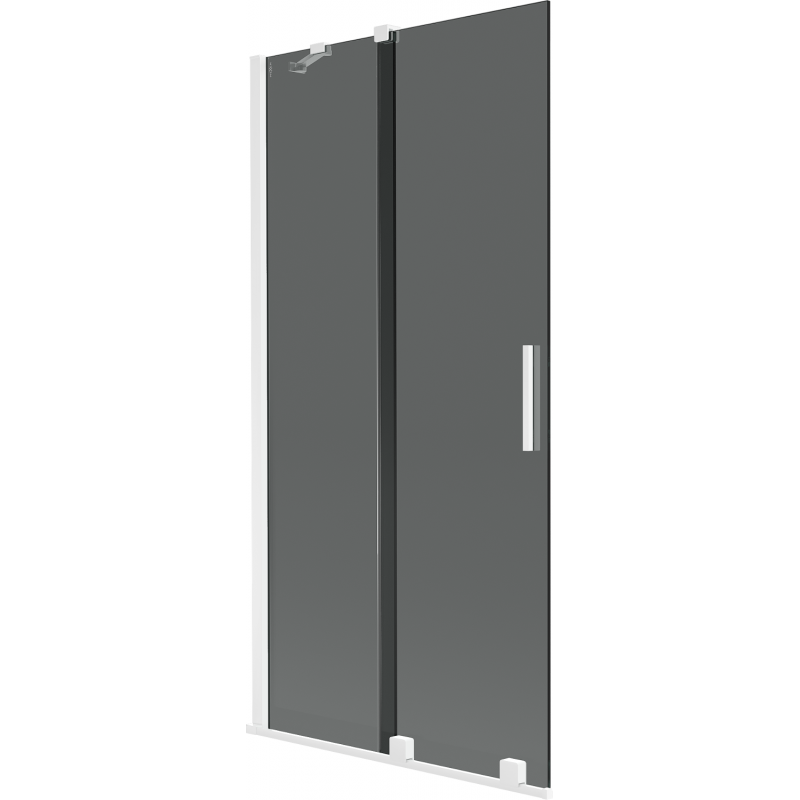 Mexen Velar Duschwand 2-flügelig, verschiebbar 90 x 150 cm, Graphit, Weiß - 896-090-000-41-20