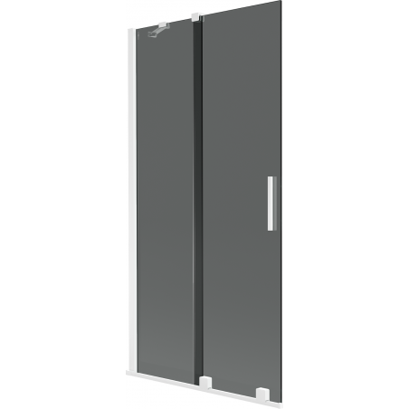 Mexen Velar Duschwand 2-flügelig, verschiebbar 90 x 150 cm, Graphit, Weiß - 896-090-000-41-20