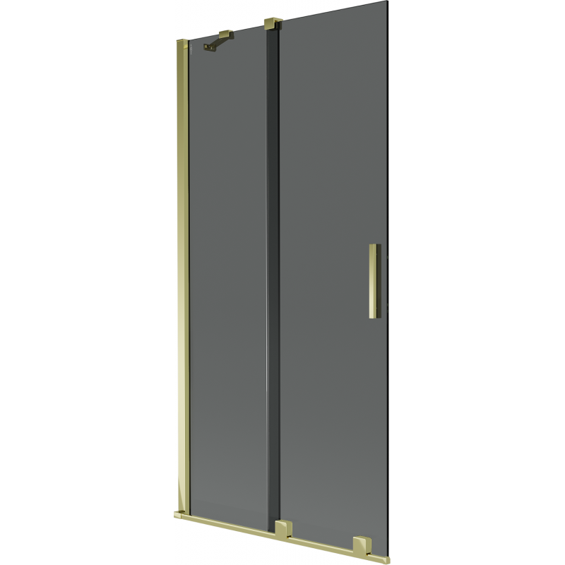 Mexen Velar Duschwand 2-flügelig, 90 x 150 cm, Graphit, Gold - 896-090-000-41-50