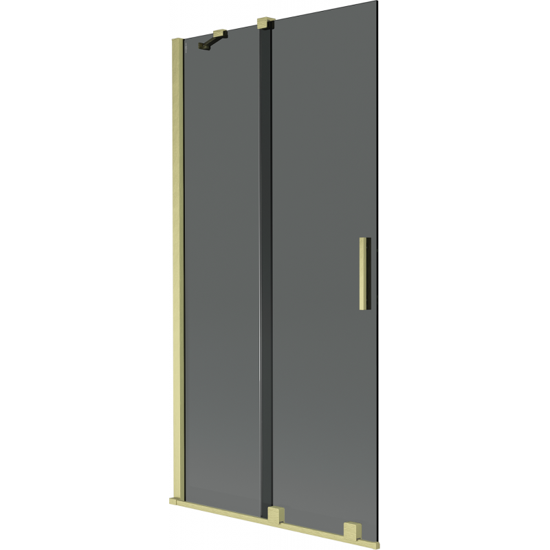 Mexen Velar 2-flügelige Duschwand 90 x 150 cm, Graphit, gebürstet Gold - 896-090-000-41-55