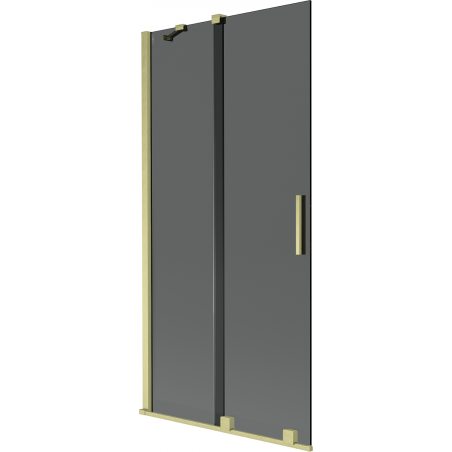 Mexen Velar 2-flügelige Duschwand 90 x 150 cm, Graphit, gebürstet Gold - 896-090-000-41-55