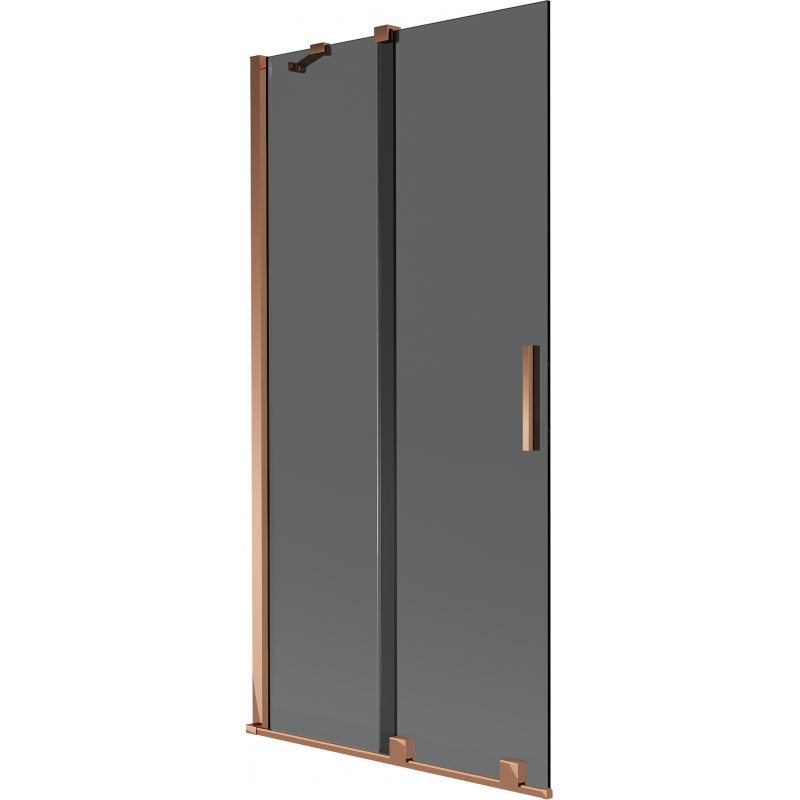 Mexen Velar Duschabtrennung 2-flügelig verschiebbar 90 x 150 cm, Graphit, Roségold - 896-090-000-41-60