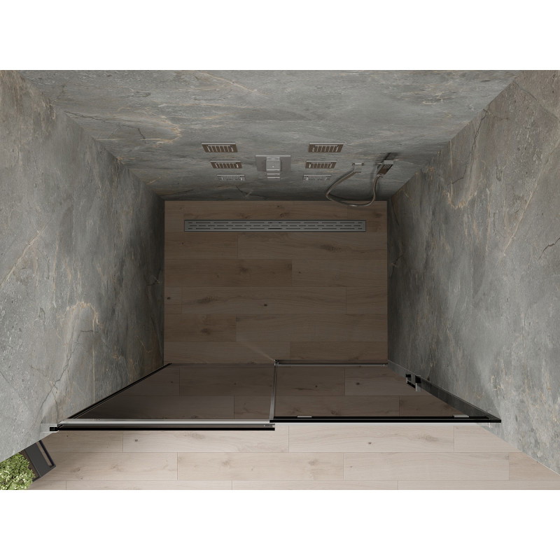 Mexen Omega Schiebetüren für Dusche 160 cm, Graphit, Chrom - 825-160-000-01-40
