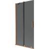 Mexen Velar 2-flügelige Duschtür, verschiebbar 90 x 150 cm, Grafit, gebürstetes Kupfer - 896-090-000-41-65